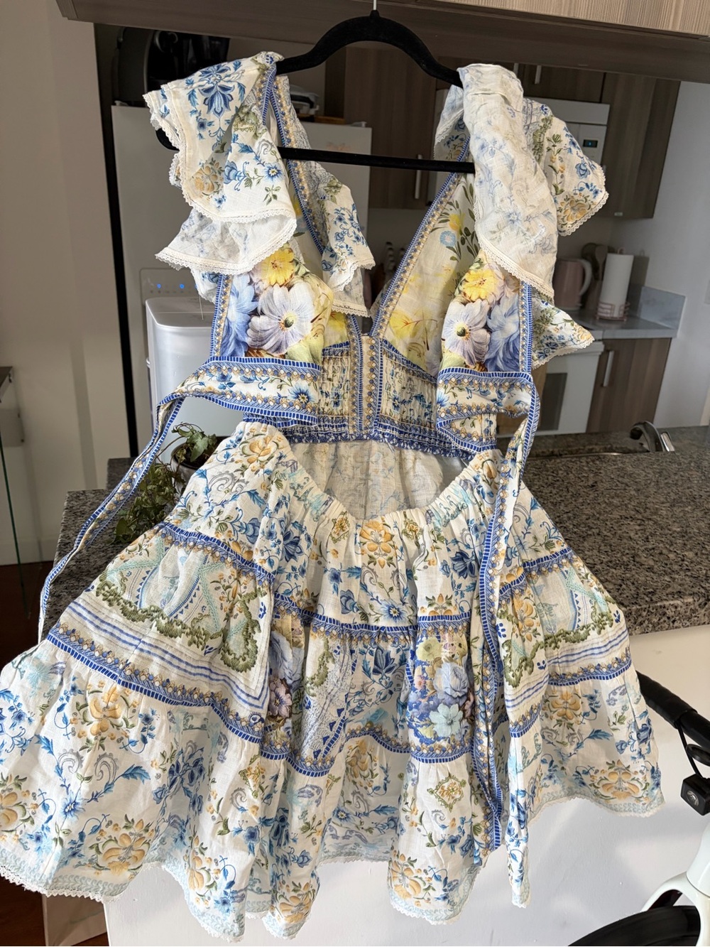 CAMILA mini dress in Blue / White / Gold - Picture 2 of 6
